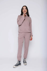 Everly-Luxe Fleece 1/2 Zip Mock neck by Orb