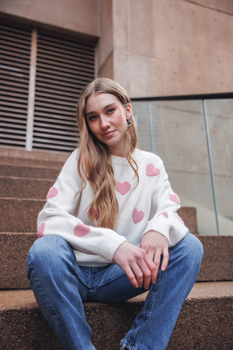 3D Heart Sweater by Papillon