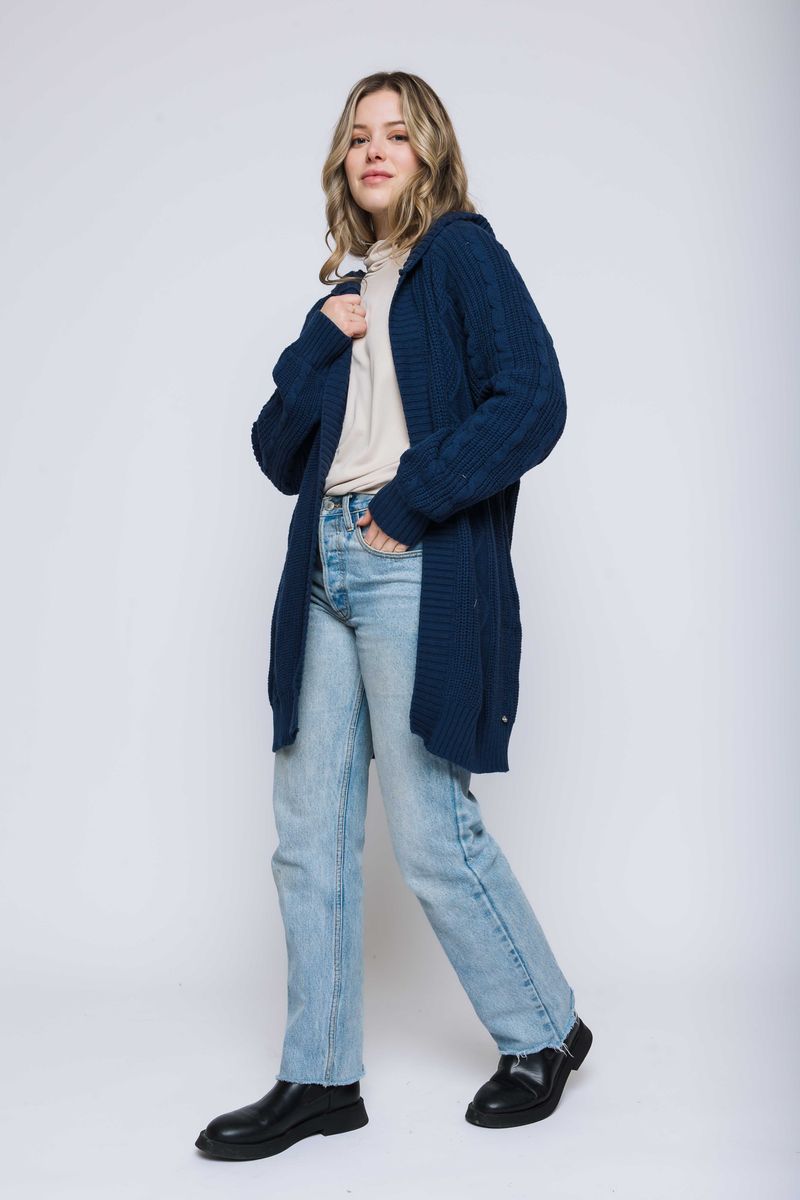 Olivia-Hooded Cable Cardigan by Orb
