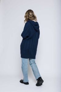 Olivia-Hooded Cable Cardigan by Orb