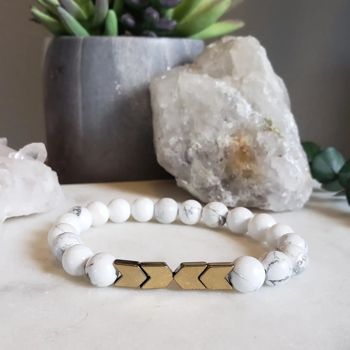 Howlite Arrow Bracelet by Rock Paper Pretty
