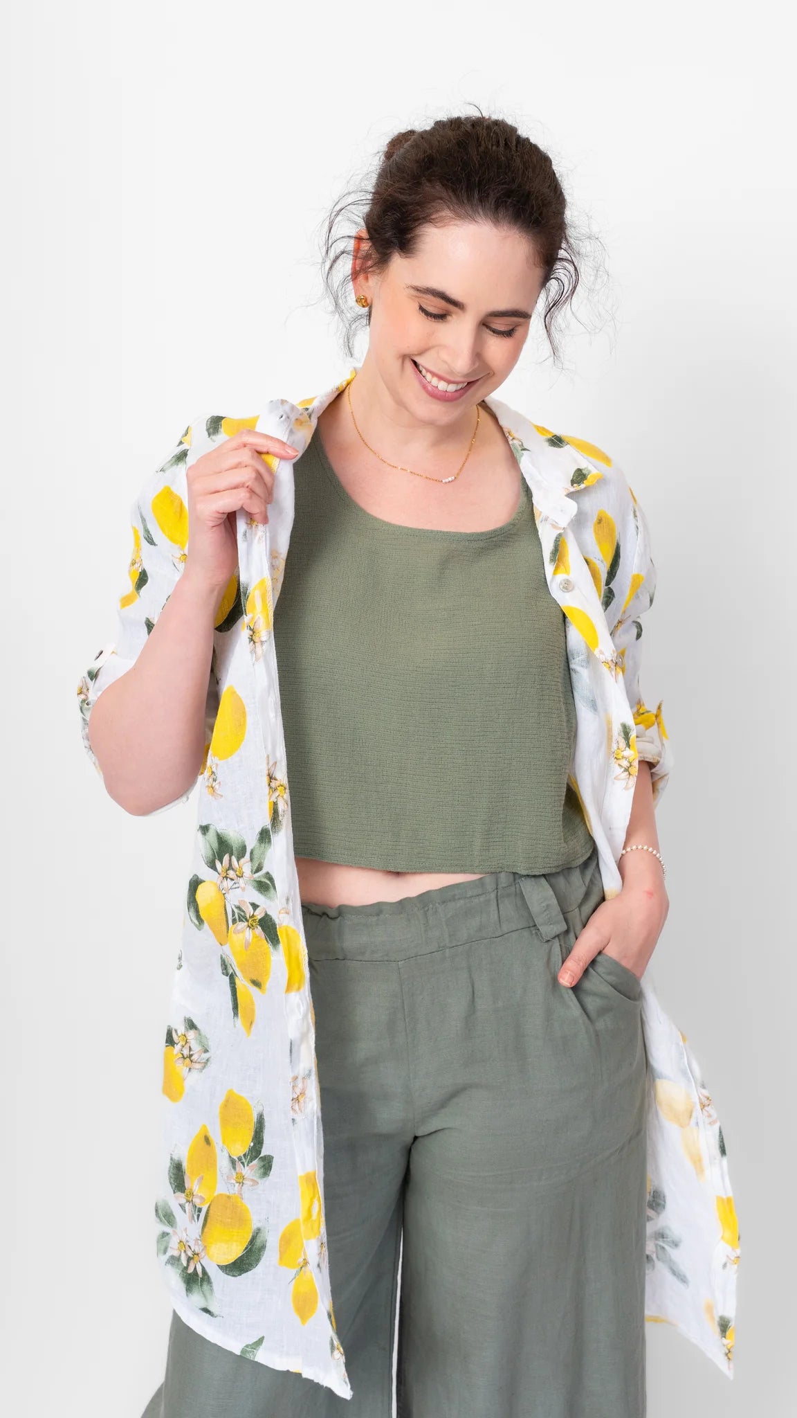 Lemon Linen Shirt by Me & Gee