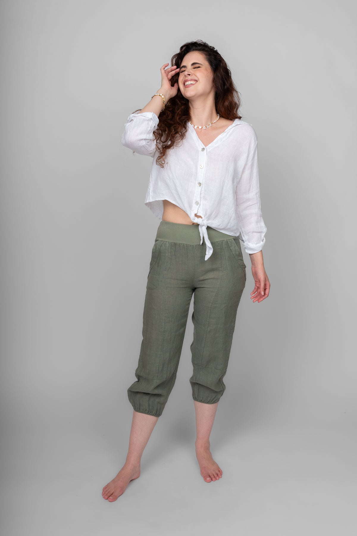 Capri with Soft Waistband by Me & Gee