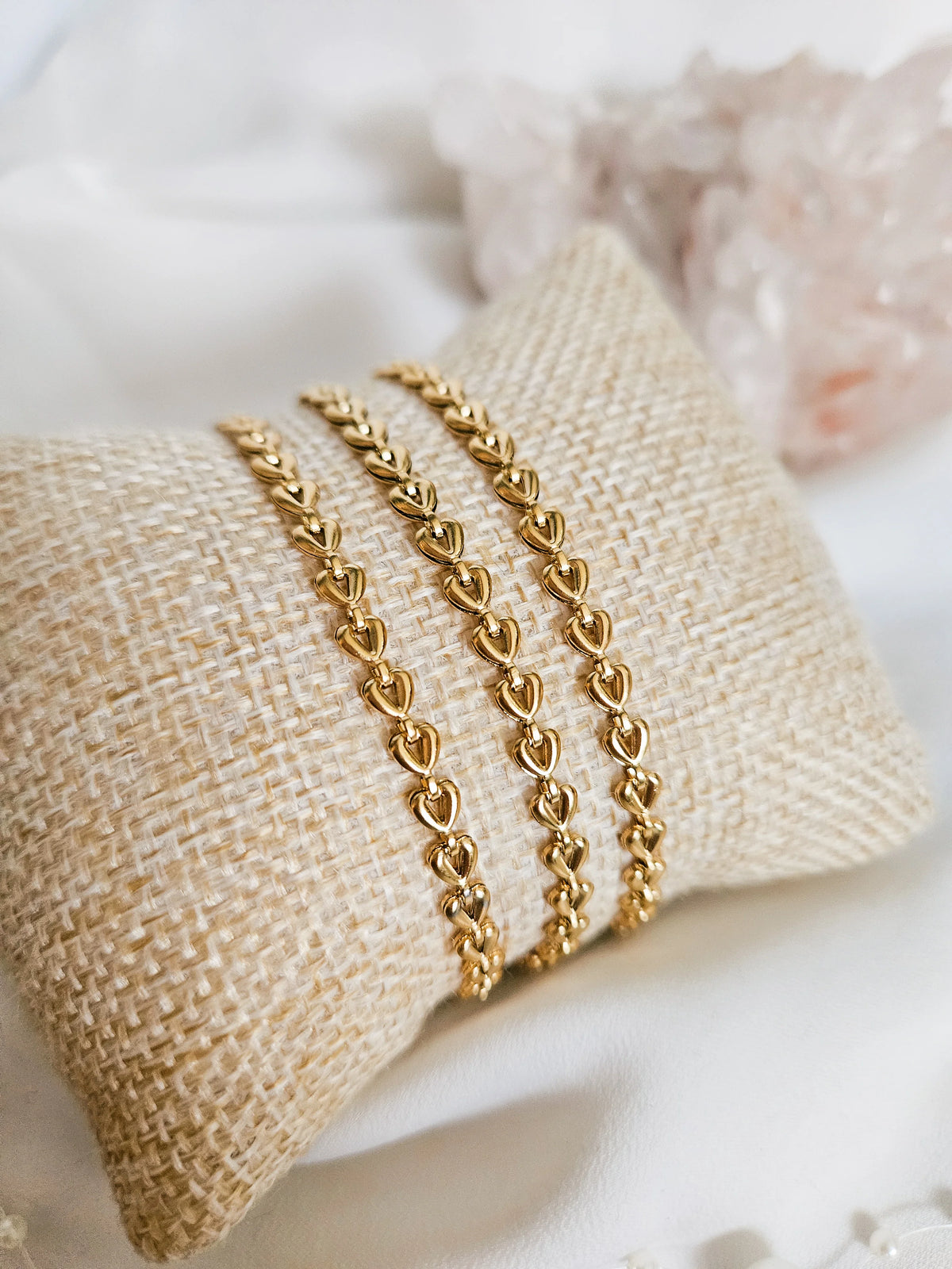 Gold Heart Link Bracelet by Rock Paper Pretty