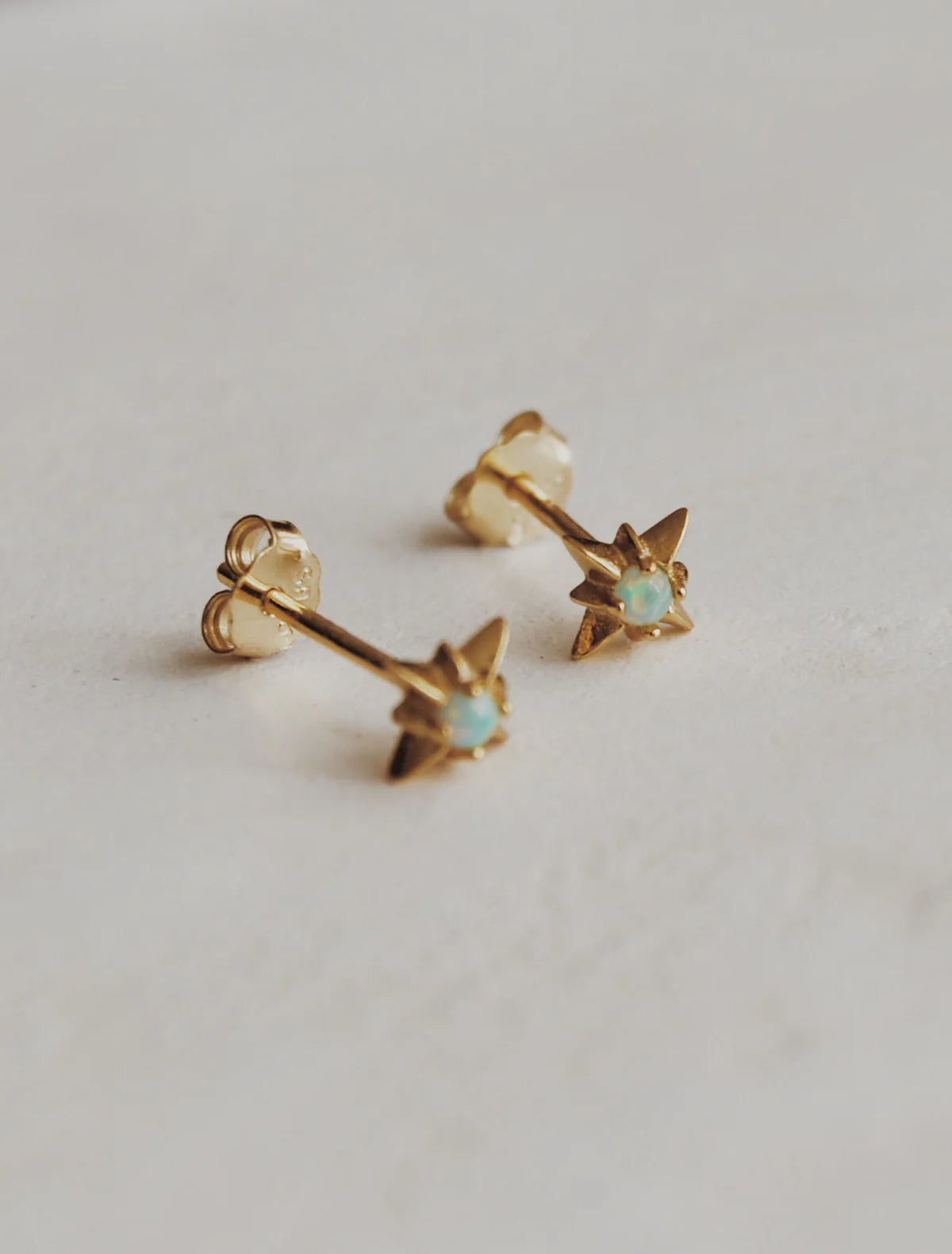 Blue Opal Luna Stud Earrings by Olive Branch Jewelry & Co.