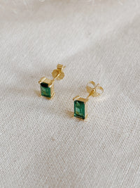 Baguette-Cut Emerald Stud Earrings by Olive Branch Jewelry & Co.