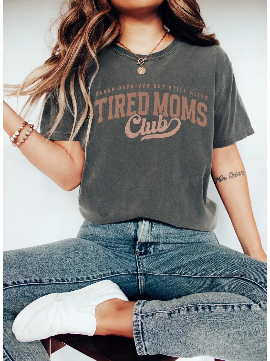 Tired Moms Club Cotton T-shirt by Not your plain Jane Tshirt