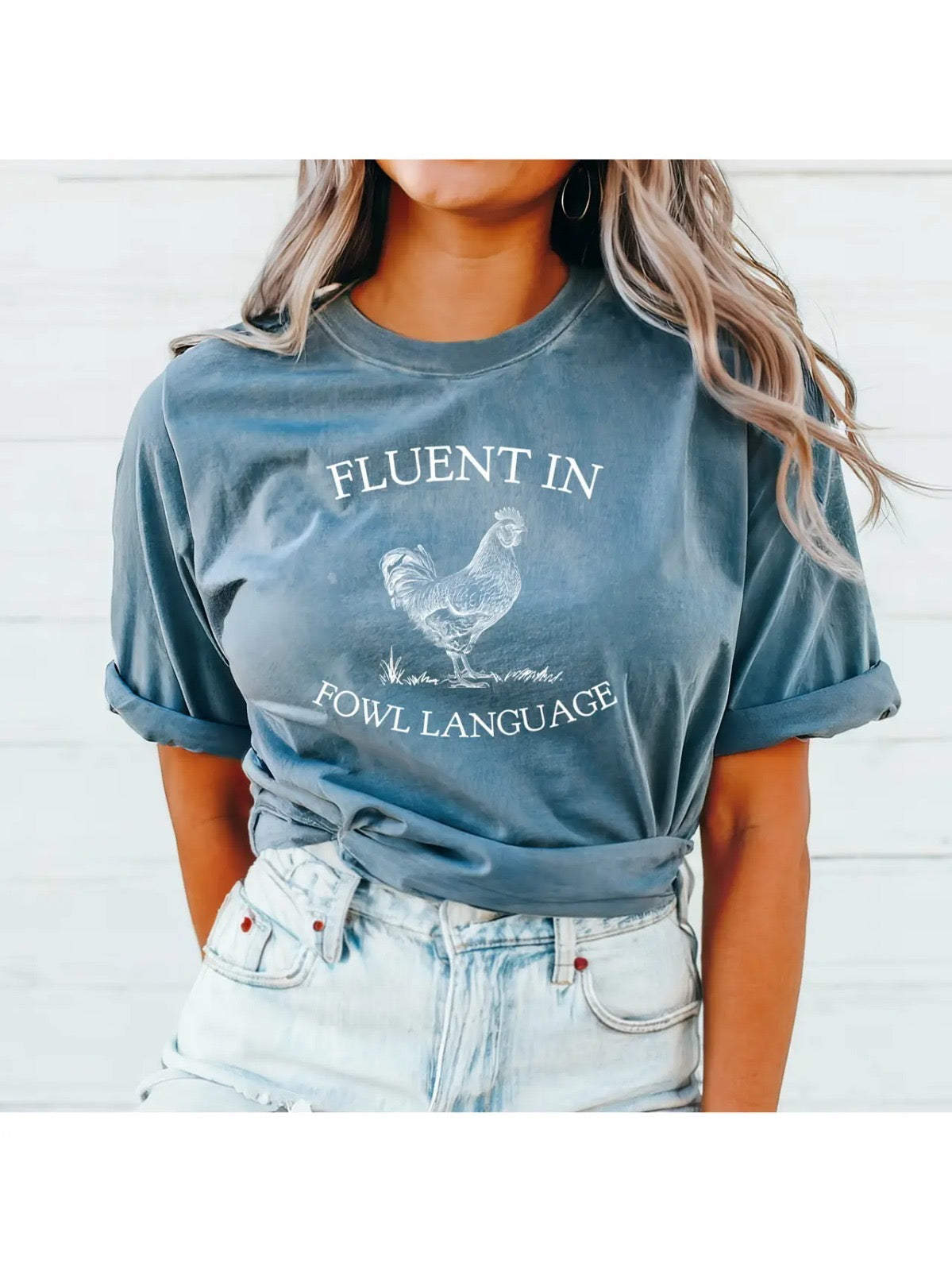 Fluent in Fowl Language Cotton T-shirt by Not your plain Jane Tshirt
