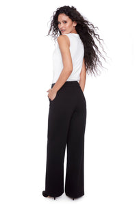 Audrey Solid Ponte Wide-Leg Full-Length Pant by ILTM