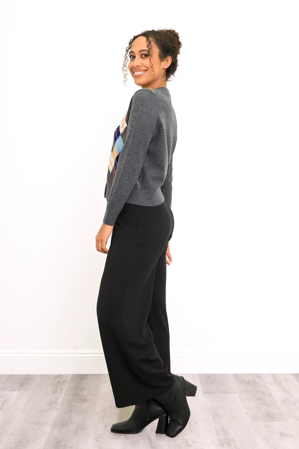 Argyle Wool Cashmere Sweater by Blue Sky
