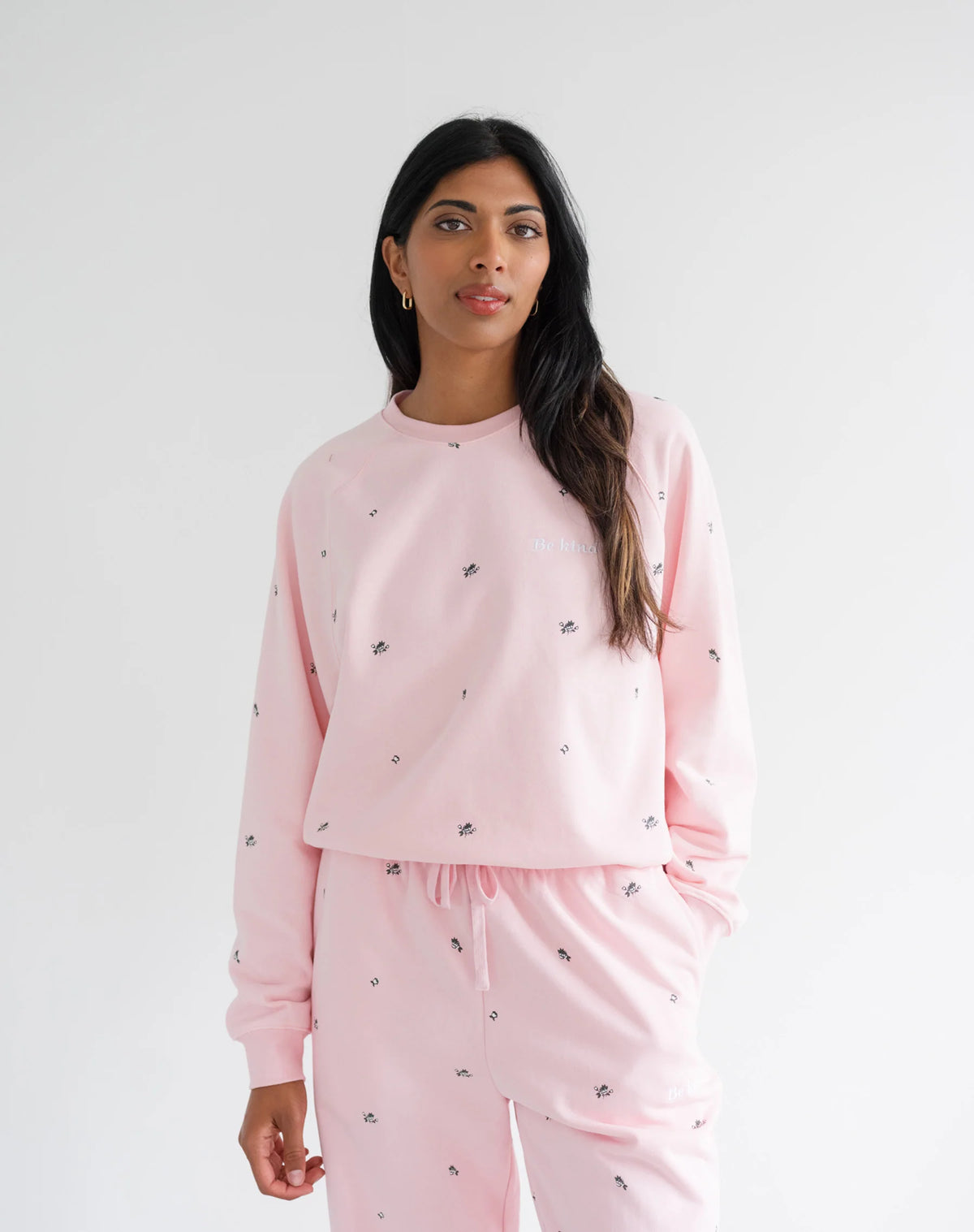 'Be Kind' All Over Floral Perfect Crew by Brunette