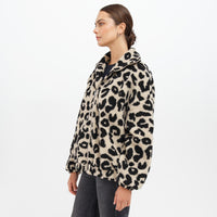 Brunette - Leopard Sherpa Full Zip Jacket