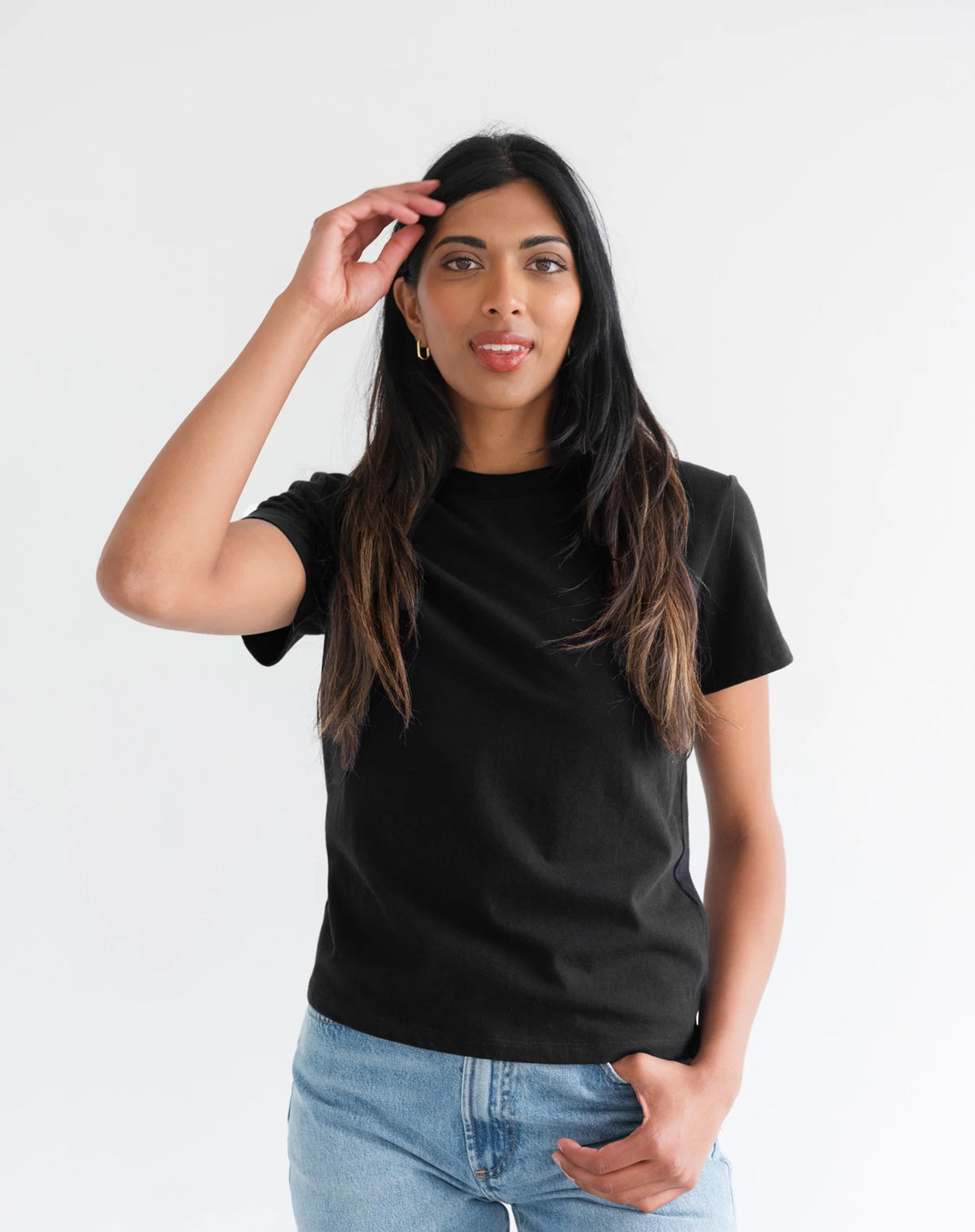 Black Paris Cotton Tee by Brunette