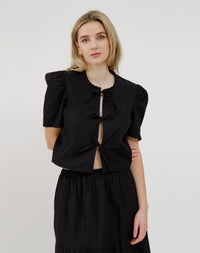 Poplin Tie Top By Brunette