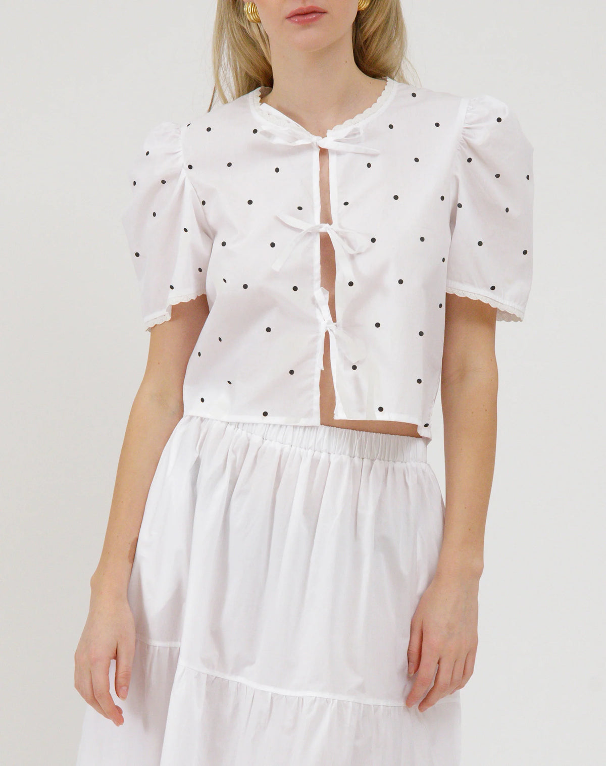 Poplin Tie Top By Brunette