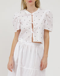 Poplin Tie Top By Brunette