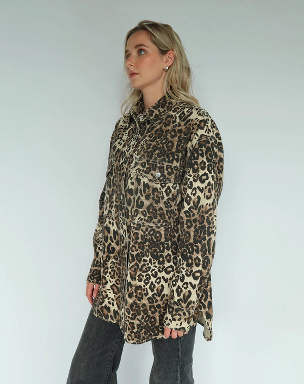 Shania Leopard Denim Jacket by Brunette