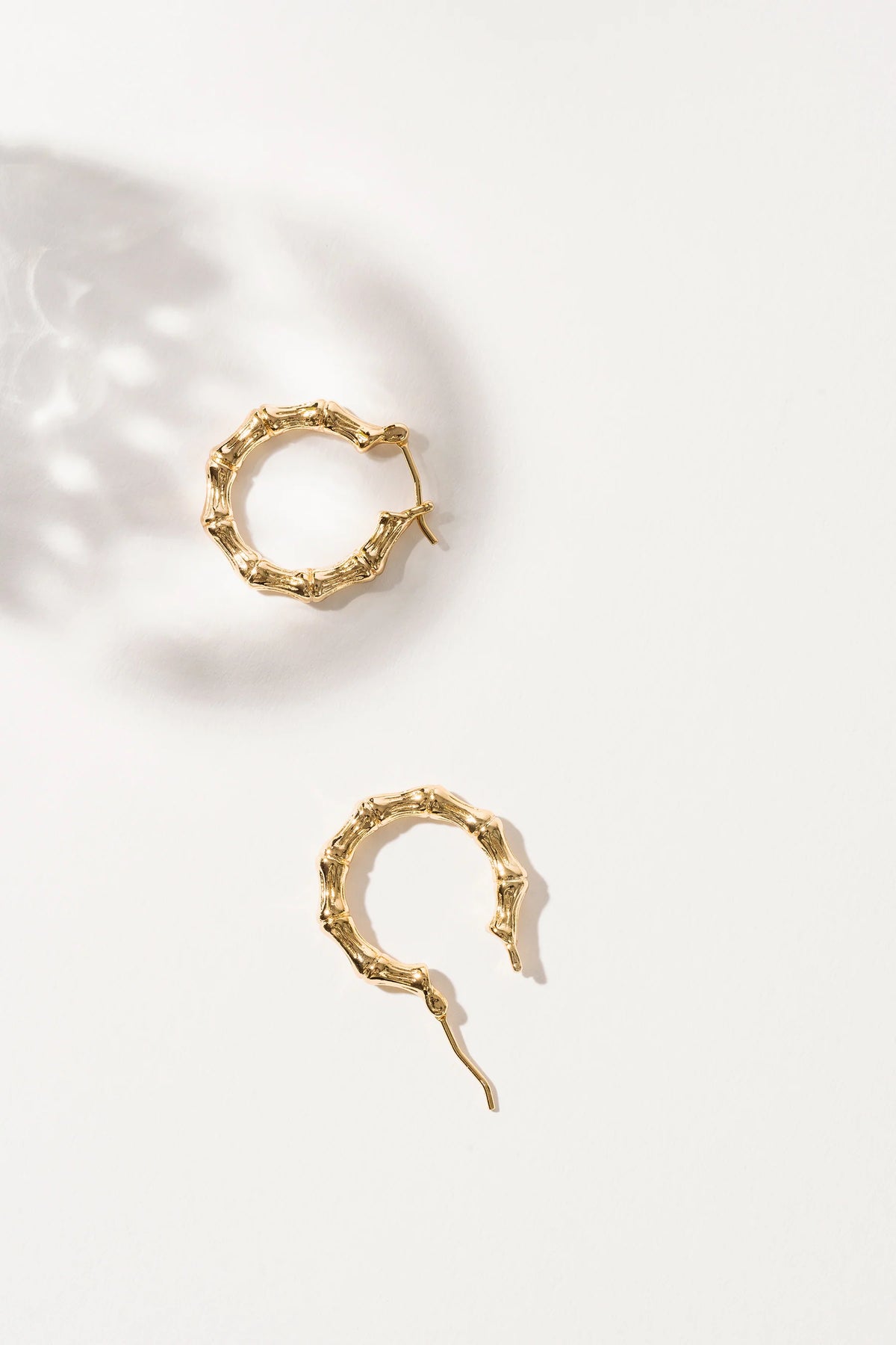 Bamboo 18K Gold Plated Hoops by Kali & Sun