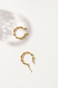 Bamboo 18K Gold Plated Hoops by Kali & Sun
