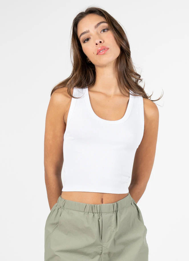 Rib Deep Scoop Neck Bamboo Tank by C'est Moi