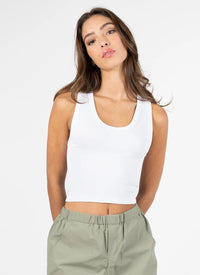 Rib Deep Scoop Neck Bamboo Tank by C'est Moi
