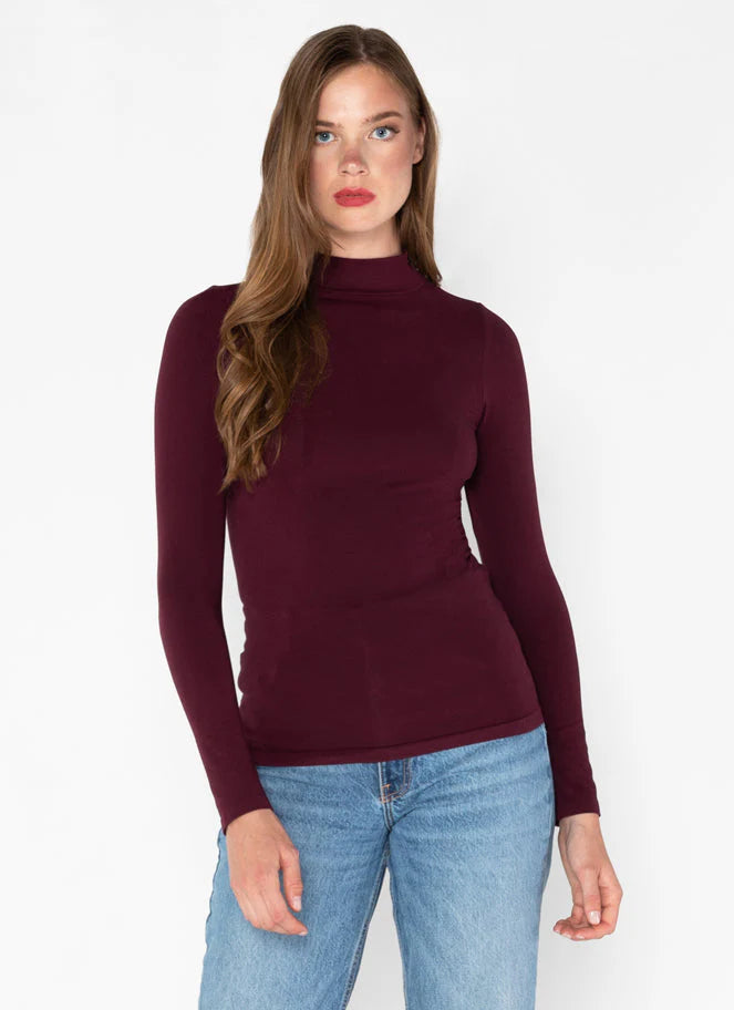 Bamboo Mock Neck Top by Ces Moi