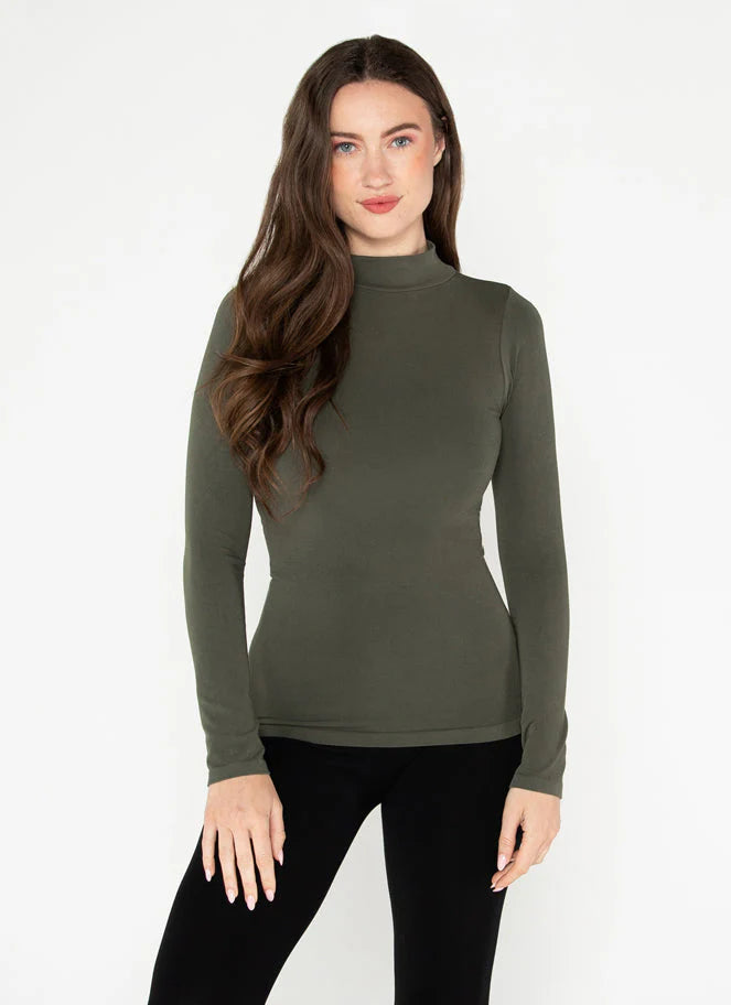 Bamboo Mock Neck Top by Ces Moi