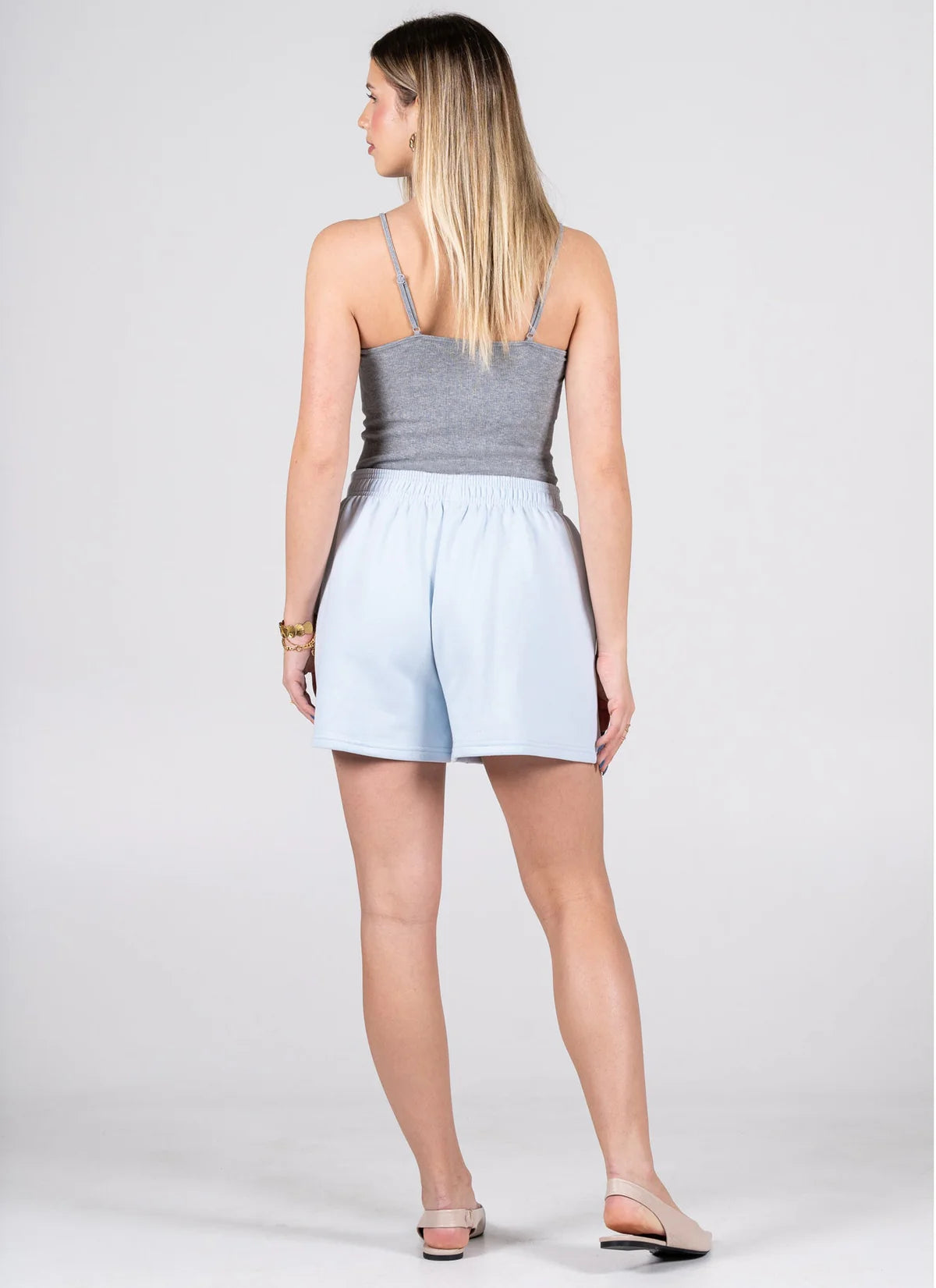 Recycled Poly Cotton Fleece Mid Shorts by C'est Moi
