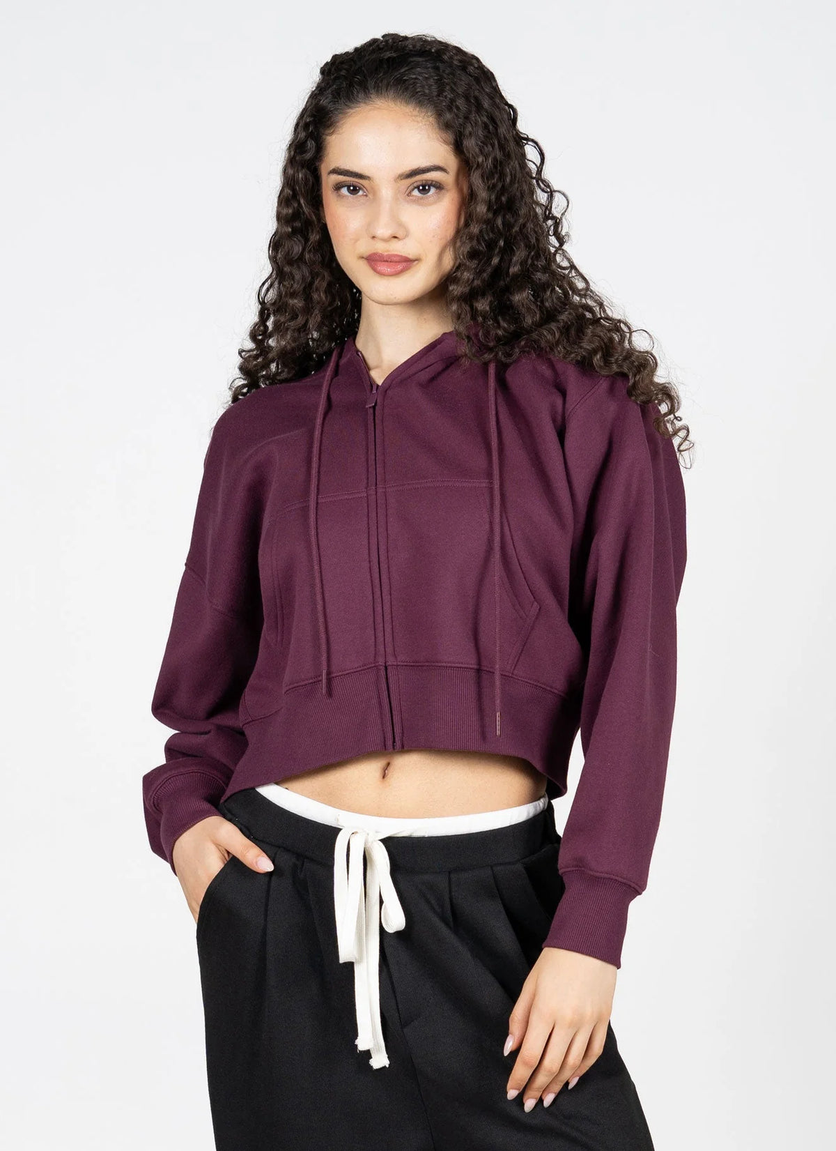 Recycled Poly/Cotton Fleece Zip Hoodie by Ces Moi