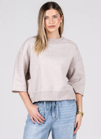 Recycled Poly Cotton Fleece Relaxed Fit Crew Neck by C'est Moi