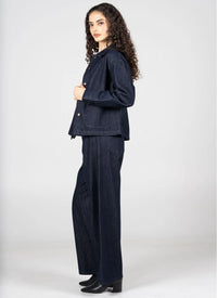 Wide Leg Cotton Denim Pants by C'est Moi