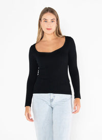 Seamless Rib O/S Sweetheart Top