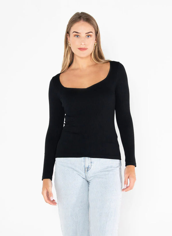 Seamless Rib O/S Sweetheart Top
