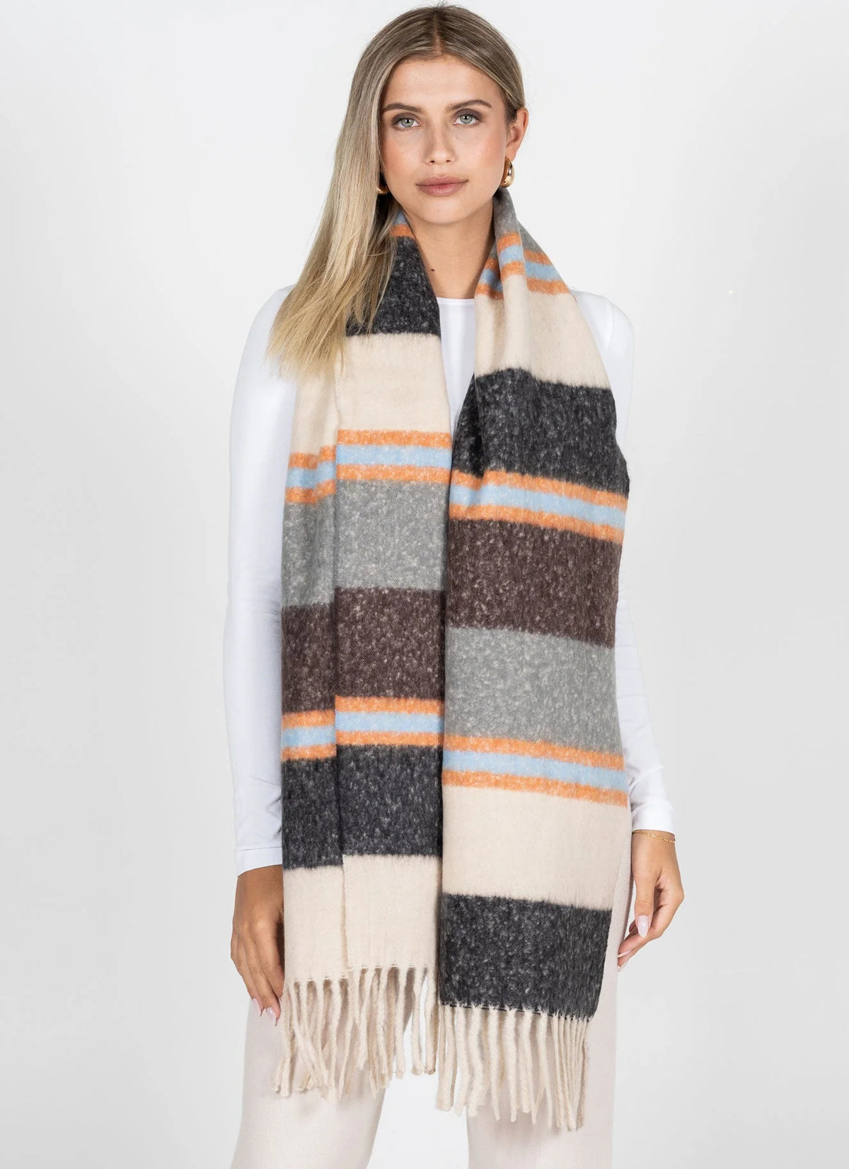 Stripe Blanket Scarf by C'est Moi