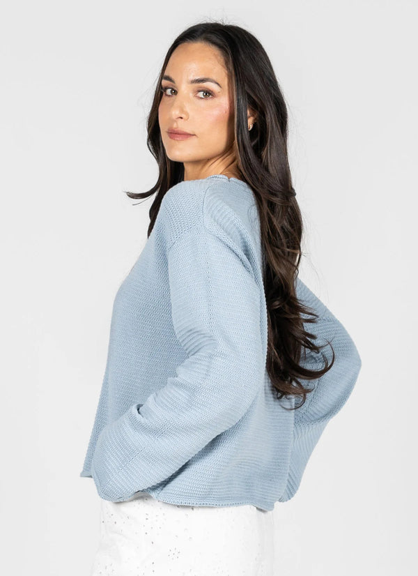 Lightweight Knit Long Sleeve Cotton Top by C'est Moi