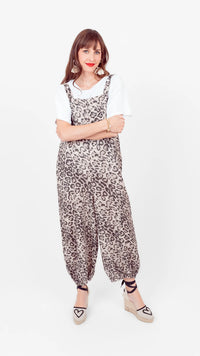 Leopard Linen Romper by Me and Gee