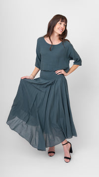 Cotton Skirt with Roll Down Waist by Me & Gee