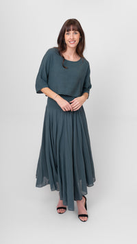 Cotton Skirt with Roll Down Waist by Me & Gee
