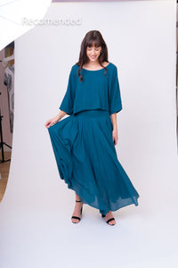 Cotton Skirt with Roll Down Waist by Me & Gee
