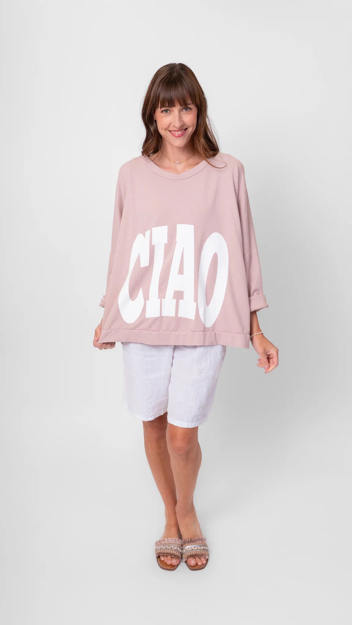 Oversize Cotton Pullover Top by Me and Gee
