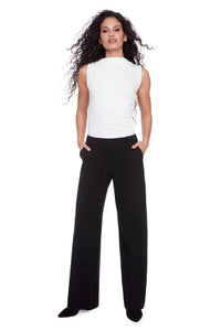 Audrey Solid Ponte Wide-Leg Full-Length Pant by ILTM