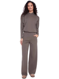 Annie Solid Light Ponte Cropped Hoodie by ILTM