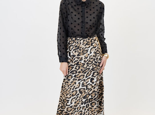 Leopard Print-midi skirt by Me & Gee