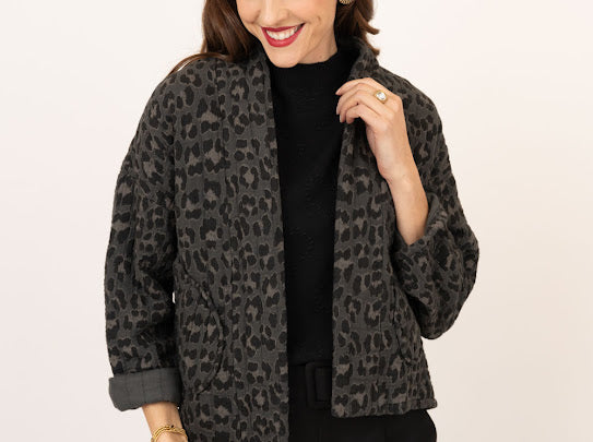Leopard Quilted Cotton Jacket by Me & Gee
