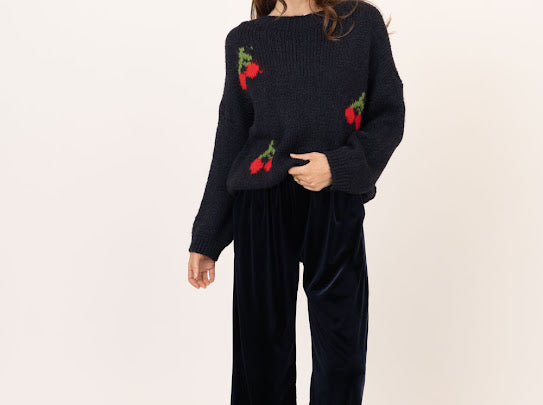 Cherry Knit pullover by Me & Gee