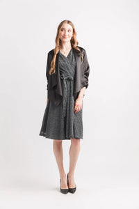 Satin Blazer with Ruched Sleeves by Papillon