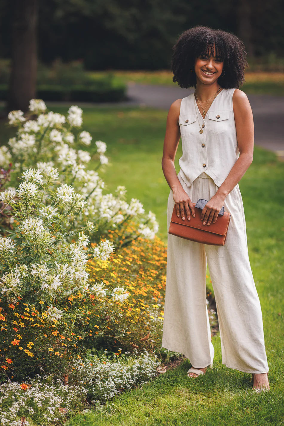 Linen Blend Vest by Papillon