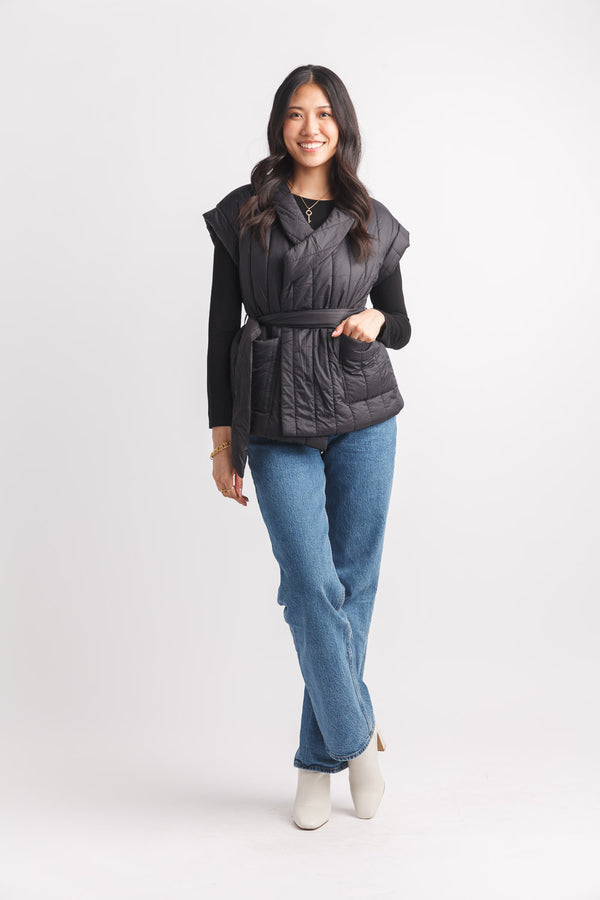 Quilted Wrap Vest by Paillon