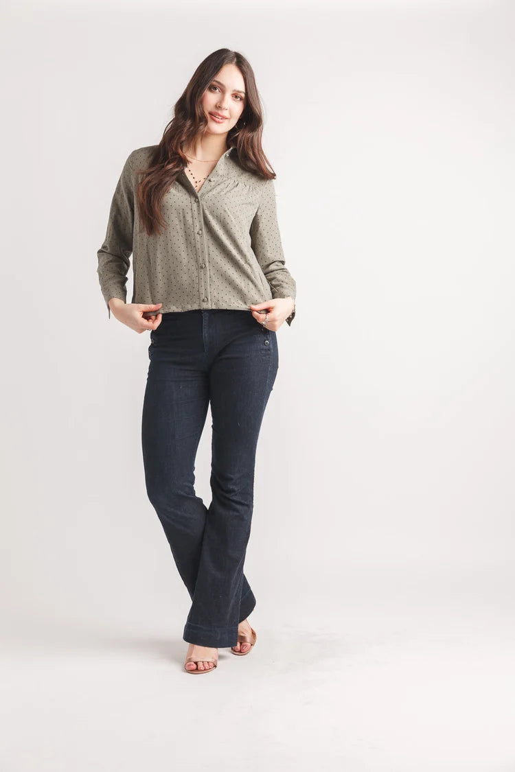 Polka Dot Faux Suede Light Weight Jacket by Papillon