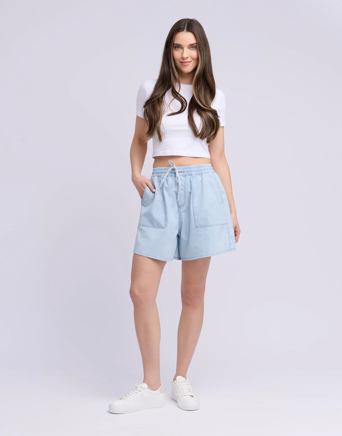 Lucille Chambray Shorts, Cotton by Yoga Jean